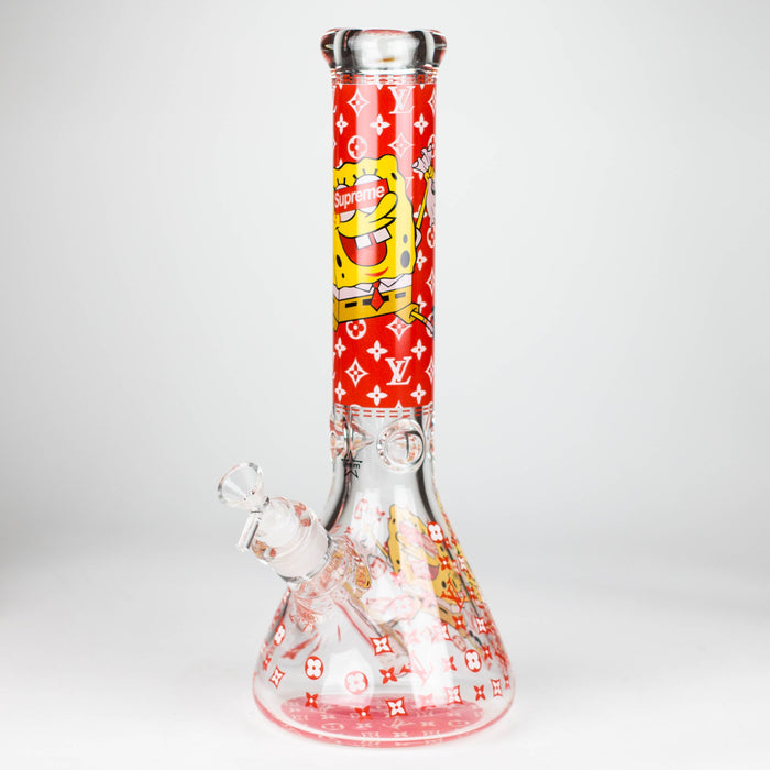 14" Cartoon Glow In The Dark 9 mm glass bong [PIP835] Glass Bong NIBO Distribution Design B
