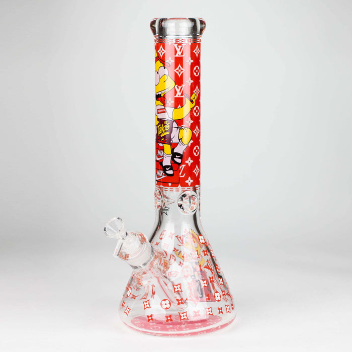 14" Cartoon Glow In The Dark 9 mm glass bong [PIP835] Glass Bong NIBO Distribution Design C
