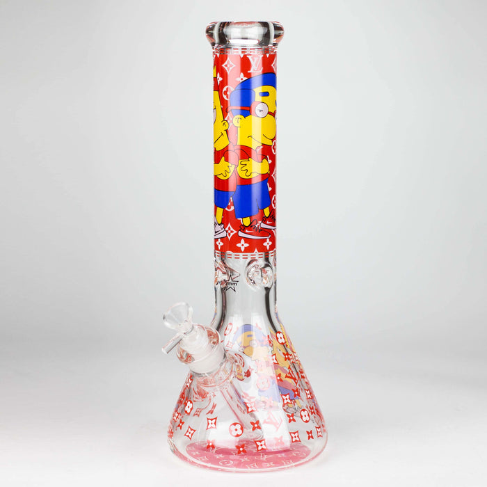 14" Cartoon Glow In The Dark 9 mm glass bong [PIP835] Glass Bong NIBO Distribution Design D