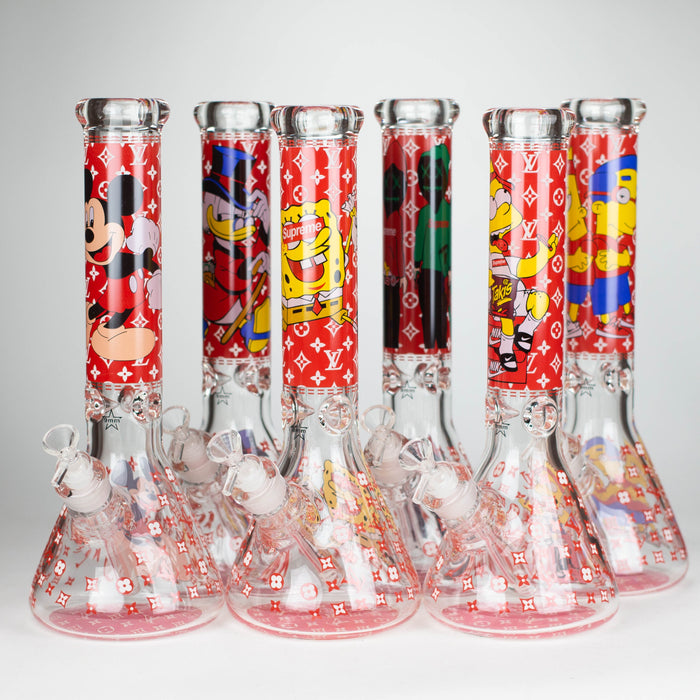 14" Cartoon Glow In The Dark 9 mm glass bong [PIP835] Glass Bong NIBO Distribution