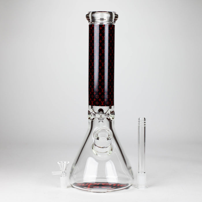 14" Luxury Pattern 9mm glass bong [PIP871] Glass Bong NIBO Distribution