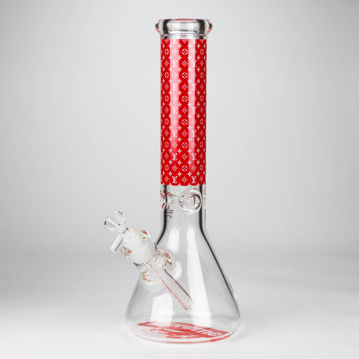 14" Luxury Pattern 9mm glass bong [PIP871] Glass Bong NIBO Distribution Design E