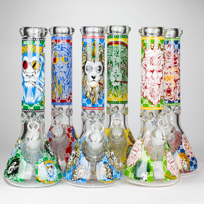 14" Hash King Lion Glow 9mm glass bong [PIP867] Glass Bong NIBO Distribution