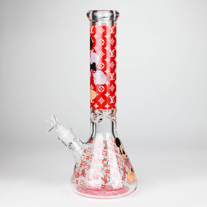 14" Cartoon Glow In The Dark 9 mm glass bong [PIP835] Glass Bong NIBO Distribution