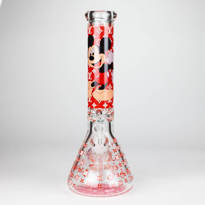 14" Cartoon Glow In The Dark 9 mm glass bong [PIP835] Glass Bong NIBO Distribution
