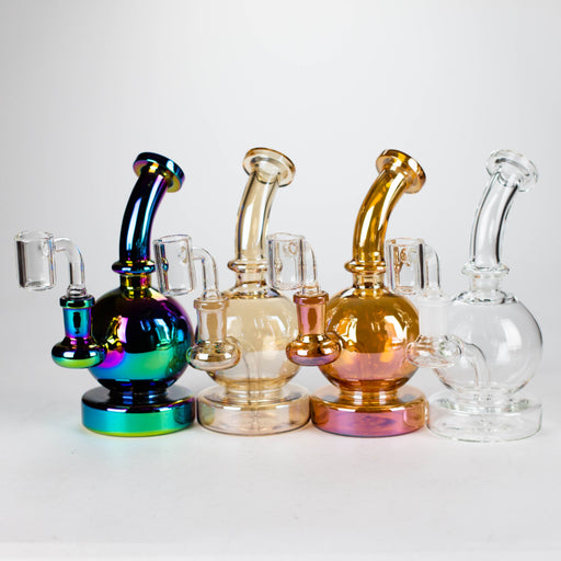 Z7" Solid Color Electroplate Rig with Banger and Bowl Glass Rig 777 Smoke