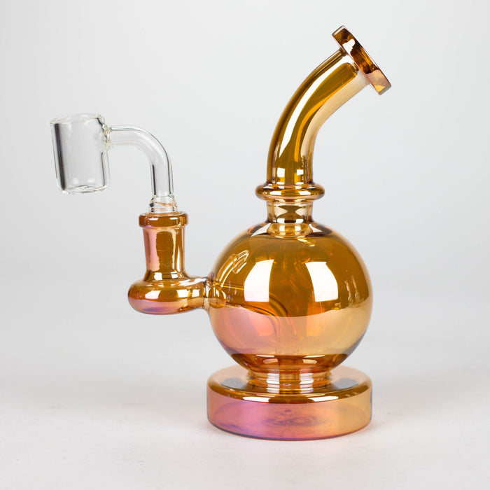 Z7" Solid Color Electroplate Rig with Banger and Bowl Glass Rig 777 Smoke