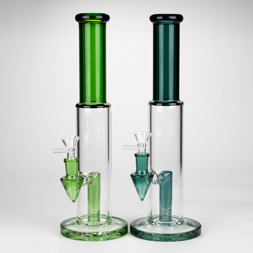 Z12" Color Accented Glass Rig With Banger and Bowl Glass Rig 777 Smoke