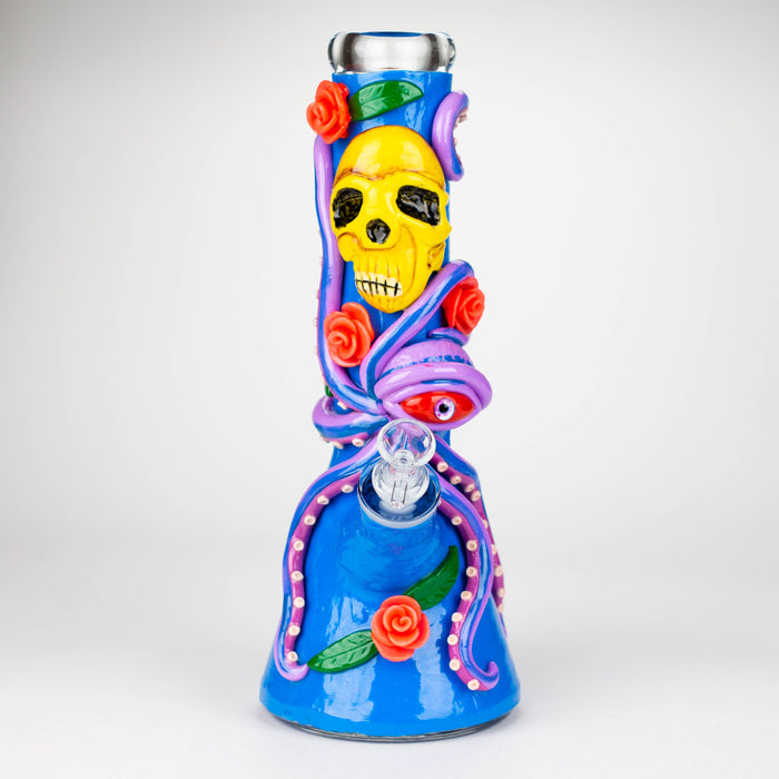 13" Resin 3D Octo-Skull glass beaker [DY526] Resin · Silicone · Plastic Bong DY Glass