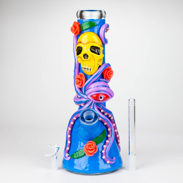 13" Resin 3D Octo-Skull glass beaker [DY526] Resin · Silicone · Plastic Bong DY Glass