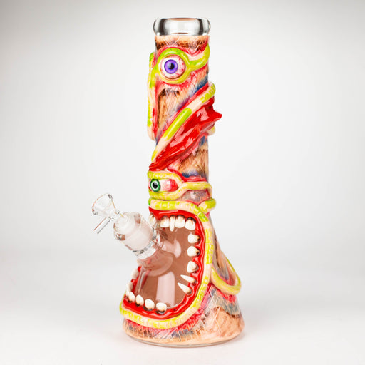 13" Resin 3D artwork 7mm glass beaker water bong [DY525] Resin · Silicone · Plastic Bong DY Glass