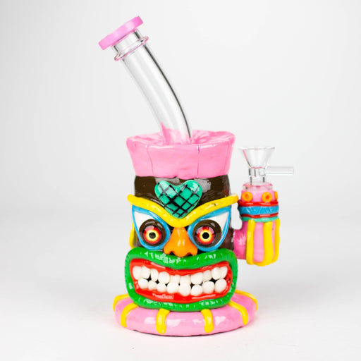 9" Resin 3D Face Mask Rig-Assorted color Resin · Silicone Rig DY Glass