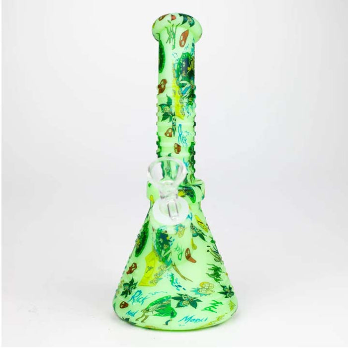 Fortune | 8.5" Angled Hydrographic Silicone Waterpipe-Assorted [SP1019P] Resin · Silicone · Plastic Bong Fortune
