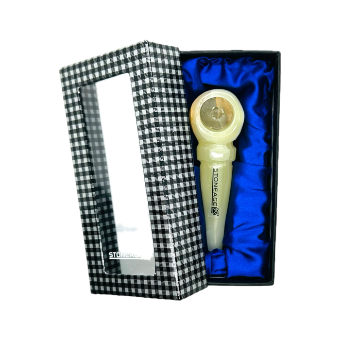 StoneAge | 4" Handmade Tobacco Smoking Pipe – Model: Ring, Includes Gift Box Quartz · Stone Pipe NicePrice