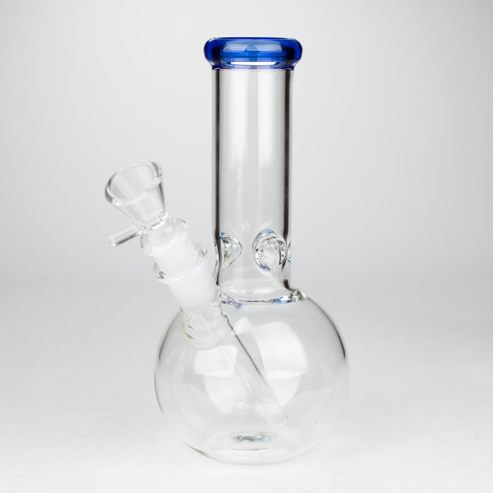9" Round base glass bong Glass Bong Bongzie Smokes BLUE