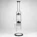 16" Color accented double percolator glass bong Glass Bong Bongzie Smokes BLACK