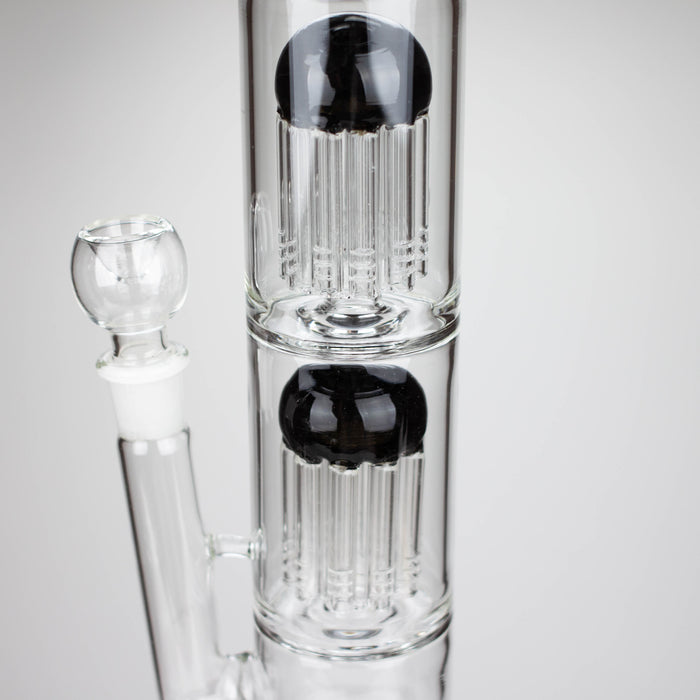 16" Color accented double percolator glass bong Glass Bong Bongzie Smokes