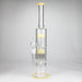 16" Color accented double percolator glass bong Glass Bong Bongzie Smokes YELLOW