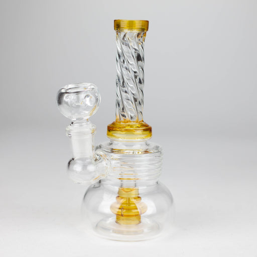 6" Swirl glass bong with water diffuser Glass Bong Bongzie Smokes YELLOW