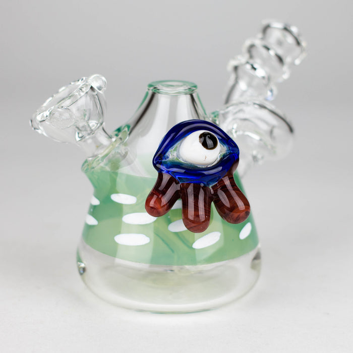 4" Cone bubbler with eye decoration-Assorted Glass Bong Bongzie Smokes
