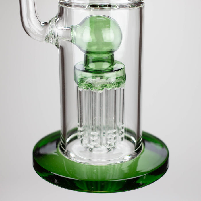 14" Color accented percolator glass bong with ball & Arm diffuser Glass Bong Bongzie Smokes