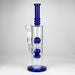 14" Color accented percolator glass bong with ball & Arm diffuser Glass Bong Bongzie Smokes BLUE
