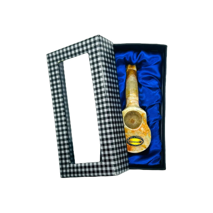 StoneAge | 4" Handmade Tobacco Smoking Pipe – Model: Guitar, Includes Gift Box Quartz · Stone Pipe NicePrice