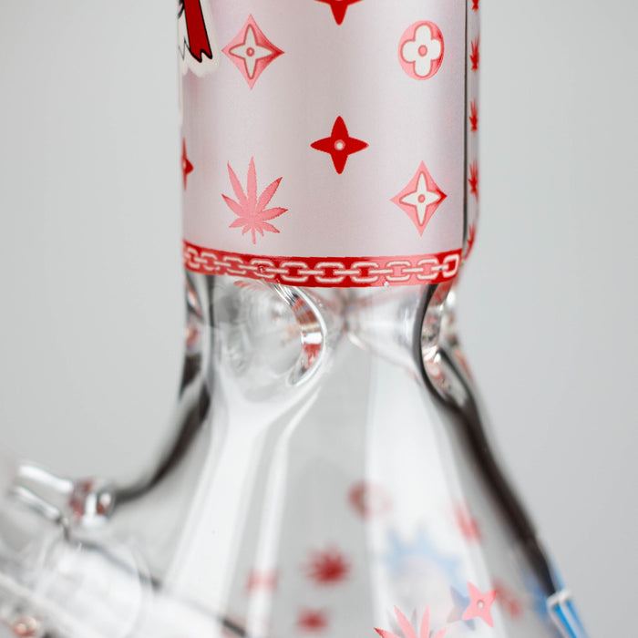 Z10" Glow in the dark Glass Bong With RM Design Glass Bong 777 Smoke