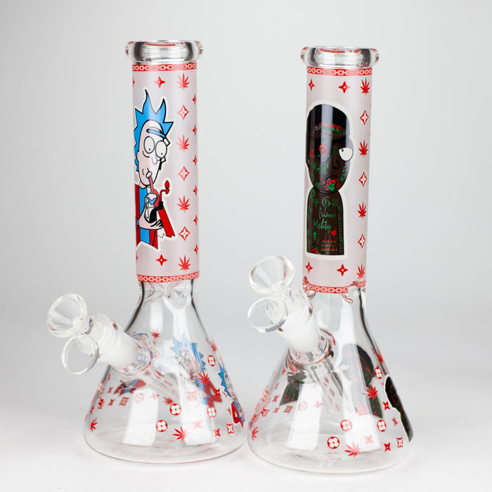 Z10" Glow in the dark Glass Bong With RM Design Glass Bong 777 Smoke