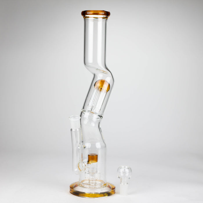 16" Zig-zag glass bong with percolator Glass Bong Bongzie Smokes
