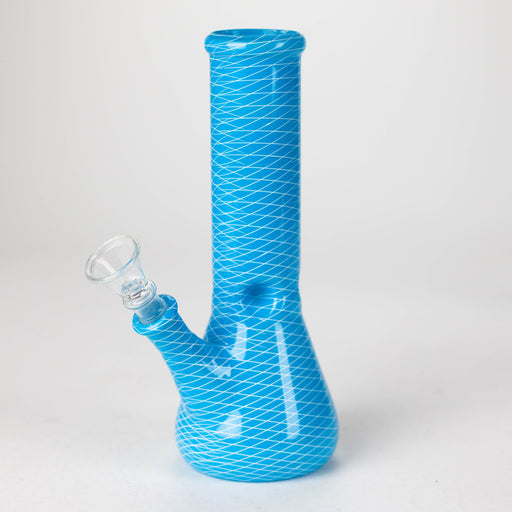 8" web designed assorted color beaker glass bong Glass Bong Bongzie Smokes