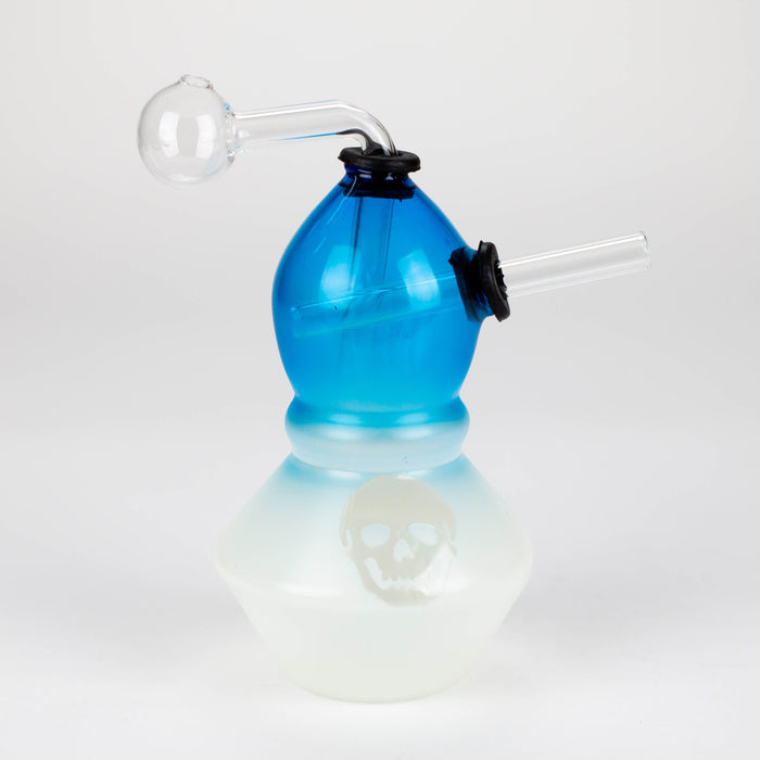 6" SKull frosted oilburner water pipe Glass Rig Bongzie Smokes