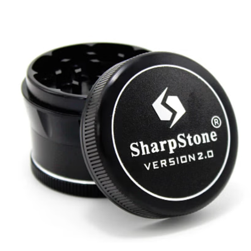 SharpStone® | V2 4 PIECE HARD TOP GRINDER - 2.2" [ GRI903 ] Regular Grinder NIBO Distribution BLACK
