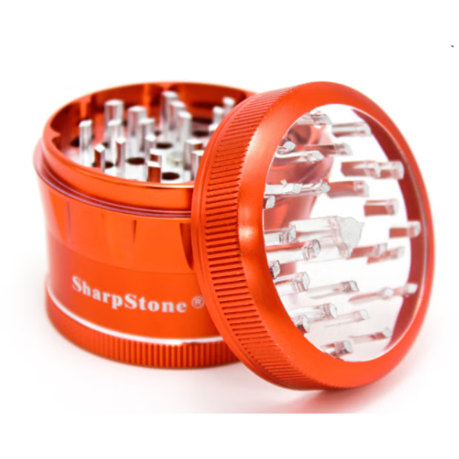 SharpStone® | V2 CLEAR TOP 4 PIECE GRINDER 2.5 [ GRI905 ] Regular Grinder NIBO Distribution BURGUNDY
