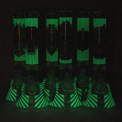 16" Glow in the dark 9mm glass water bong [GBT2301] Glass Bong ONE