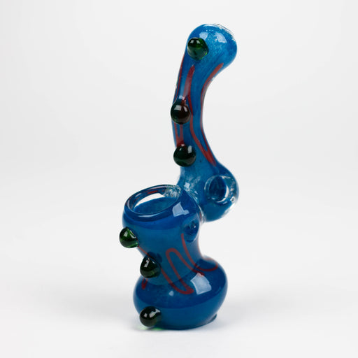 6" Single chamber fancy glass bubbler Glass Pipe Bongzie Smokes