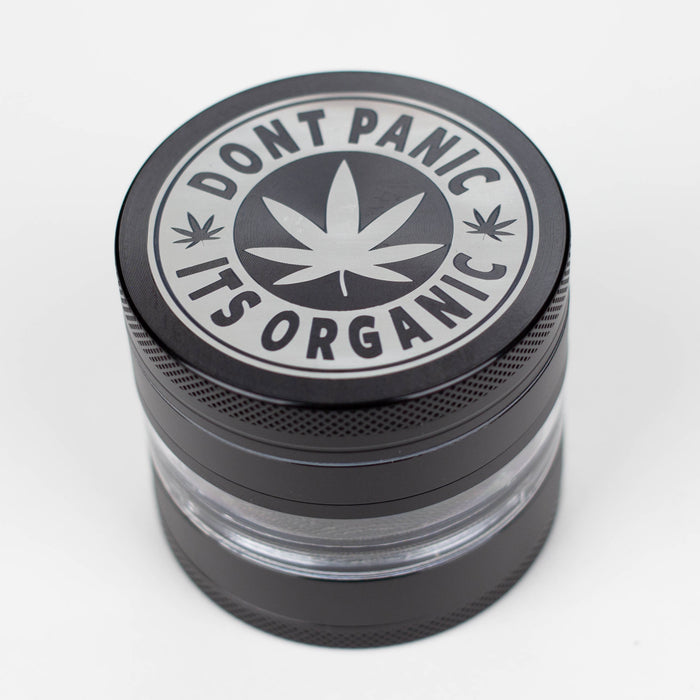 Heavy Duty Large "Don't Panic It's Organic" 4 Parts Weed Grinder Engraved in Canada Design #2 Regular Grinder Laser Ninja