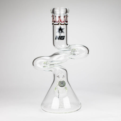 NG | 14 inch ZIg-Zag Beaker Bong [G101] Glass Bong High-End Brands Glass Black