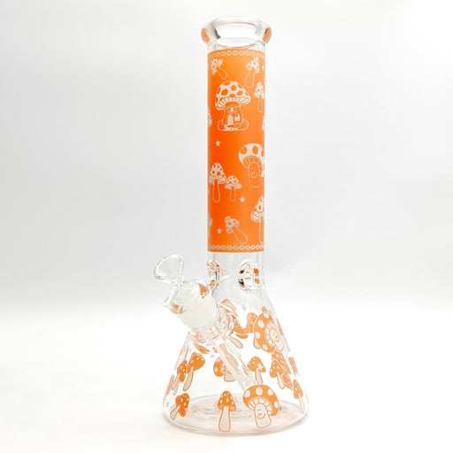 14" 7mm Mushroom Glow in the dark Bong Glass Bong Super Supplys Inc Pink