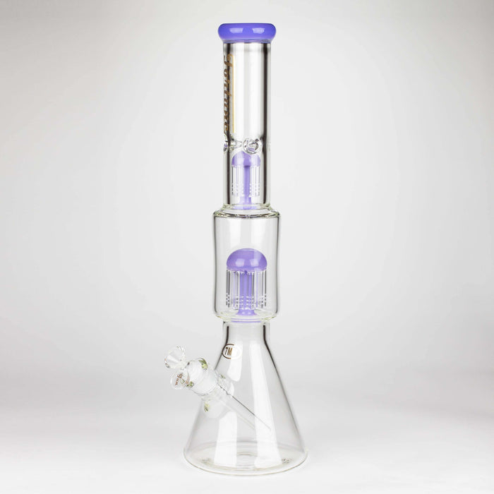 Fortune | 18" Double Tree Perc Beaker Bong Assorted Colour Glass Bong Fortune Purple