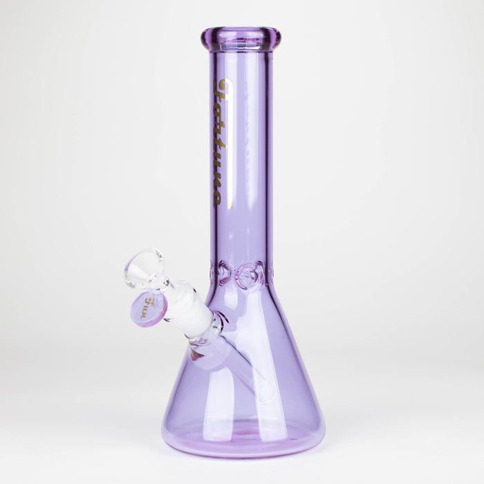 Fortune | 10" 4mm Coloured Glass Bong Assorted Colour Glass Bong Fortune Purple