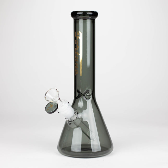 Fortune | 10" 4mm Coloured Glass Bong Assorted Colour Glass Bong Fortune Black