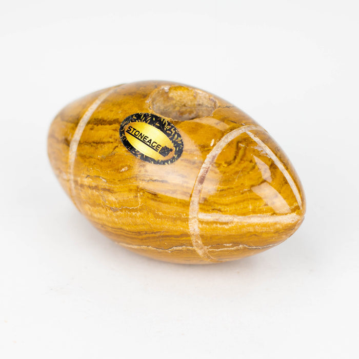 StoneAge | 4" Handmade Tobacco Smoking Pipe – Model: Football, Includes Gift Box Quartz · Stone Pipe NicePrice