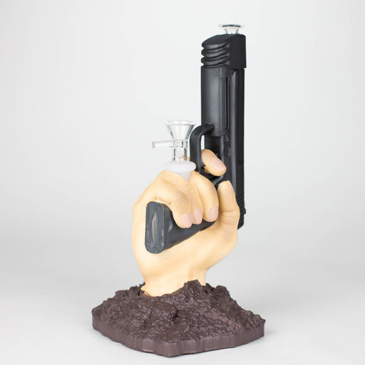 A bong with a pistol in hand Resin · Silicone · Plastic Bong YHS Smoke