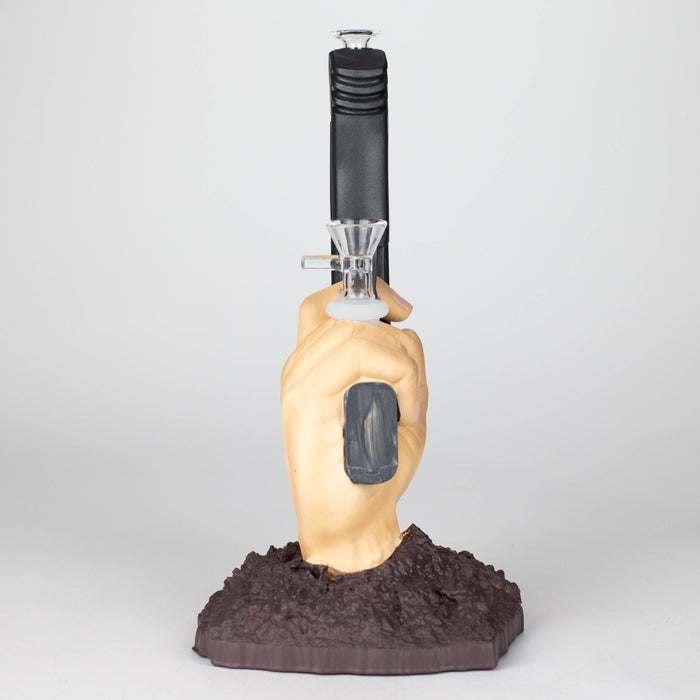 A bong with a pistol in hand Resin · Silicone · Plastic Bong YHS Smoke