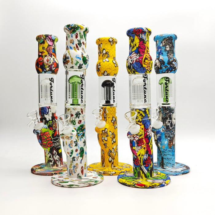 Fortune | 12.5" Silicone Hydrographic Tree Perc Waterpipe Resin · Silicone · Plastic Bong Fortune