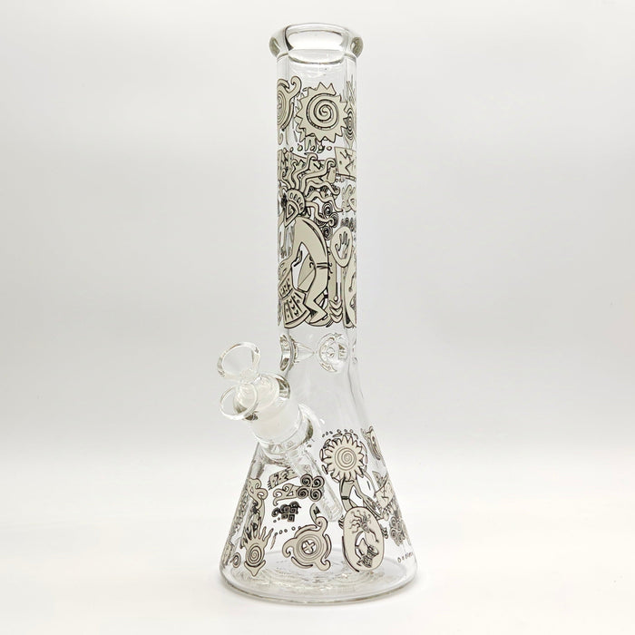 Glow in the dark 14" 7mm Egyptian Design Bong Glass Bong Super Supplys Inc Design A