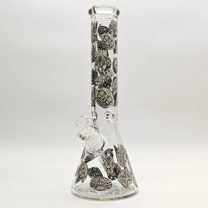 Glow in the dark 14" 7mm Egyptian Design Bong Glass Bong Super Supplys Inc Design E