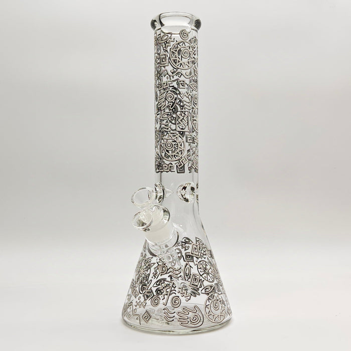 Glow in the dark 14" 7mm Egyptian Design Bong Glass Bong Super Supplys Inc Design B