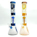14" Electroplate Skull Design Percolator Beaker Glass Bong Super Supplys Inc